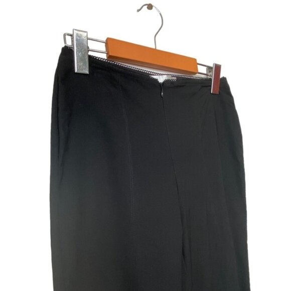 Unique Joseph Ribkoff black crochet waist split front seam stretch pants size 6 - Picture 5 of 13